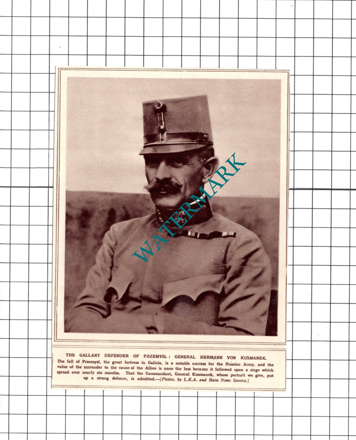 General Hermann Von Kusmanek - 1915 Clipping / Print