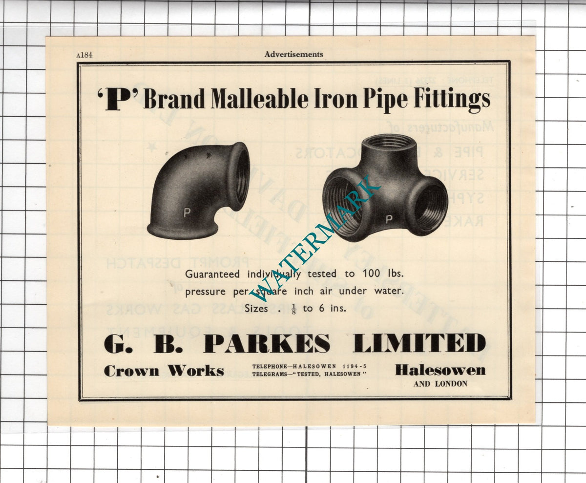 Hattersley & Davidson Ltd Sheffield / G B Parkes Ltd Halesowen -1951 Advert