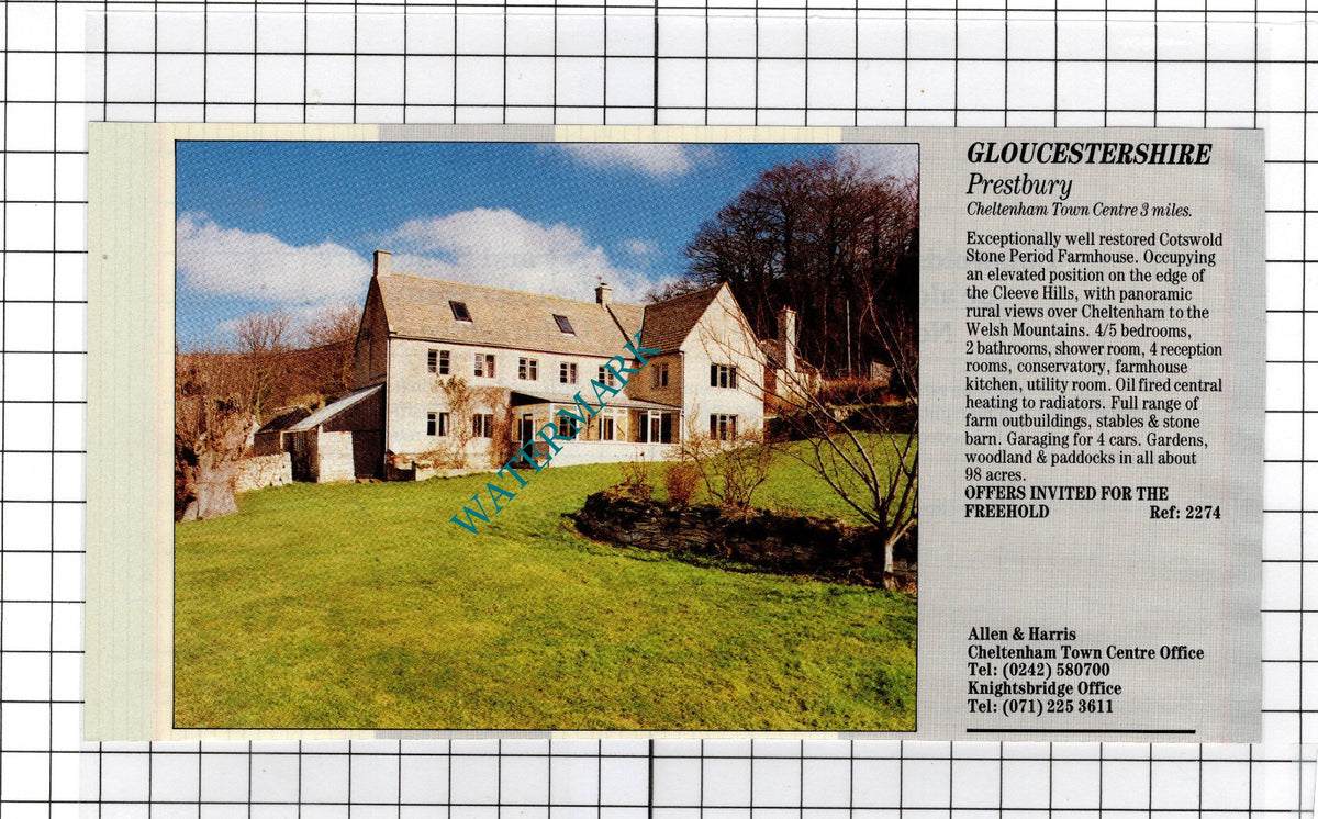 Prestbury Gloucestershire - 1991 House Sale Advert