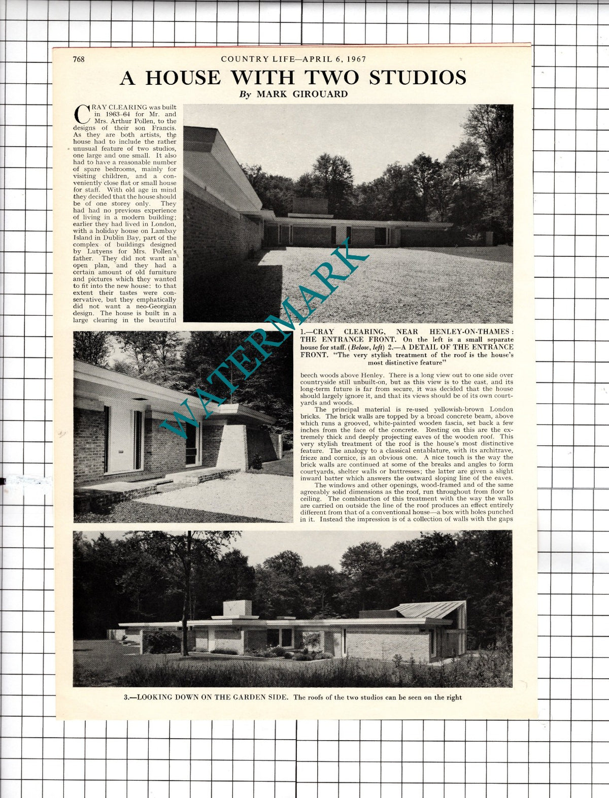 Cray Clearing Henley-on-Thames Mr & Mrs Arthur Pollen - 1967 Article