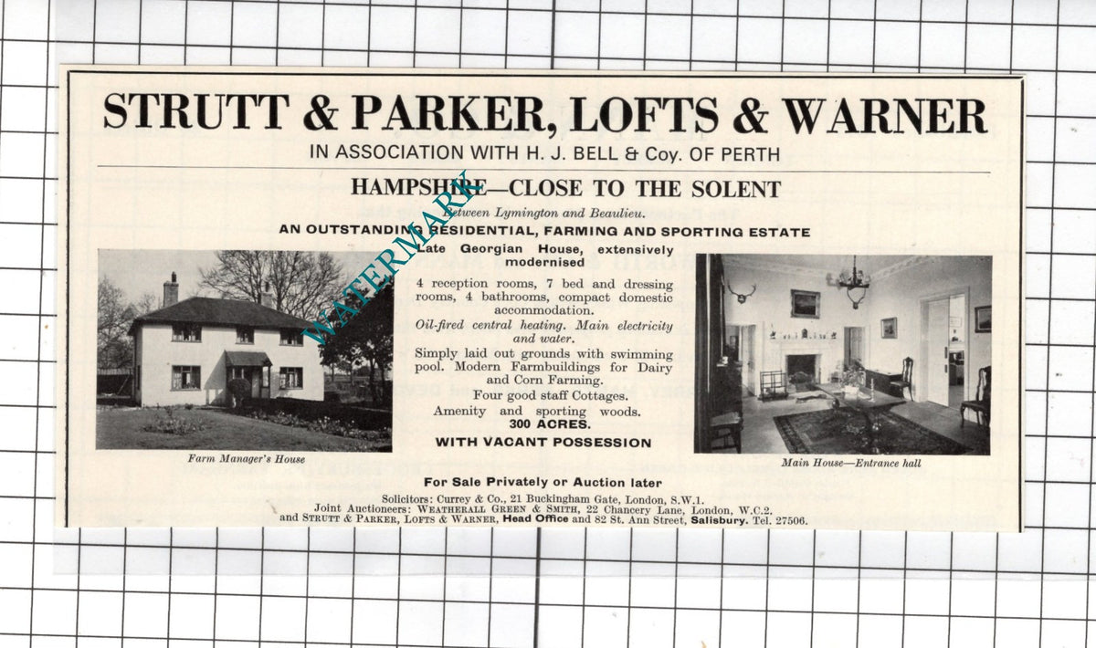 Lymington Beaulieu Hampshire Farming Estate - 1967 Sale Advert