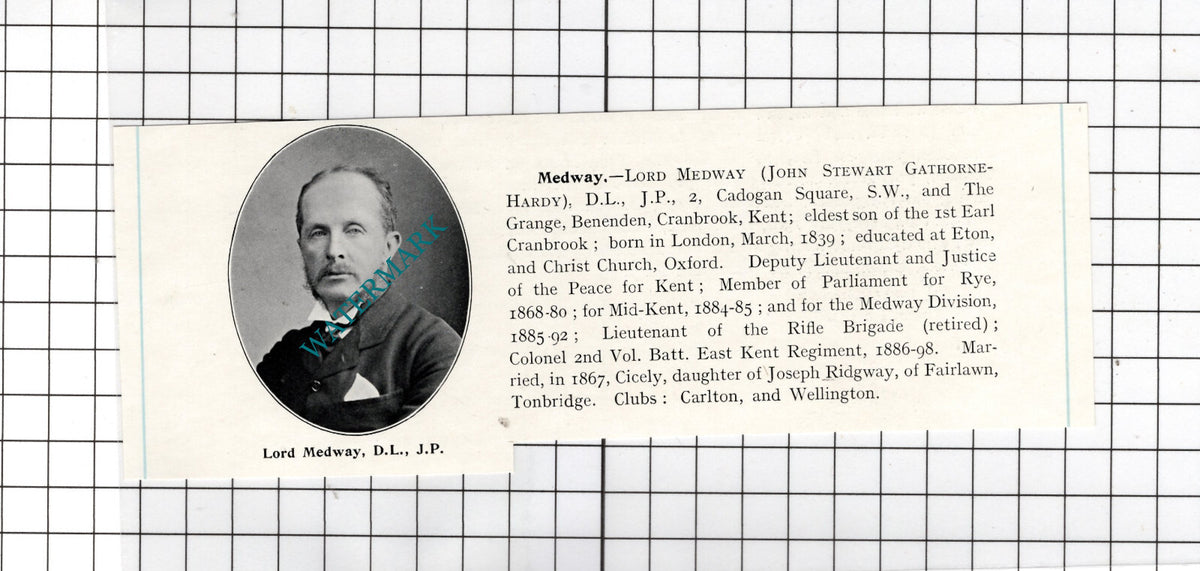 Lord Medway John Stewart Gathorne-Hardy The Grange Benenden - c.1910 Cutting
