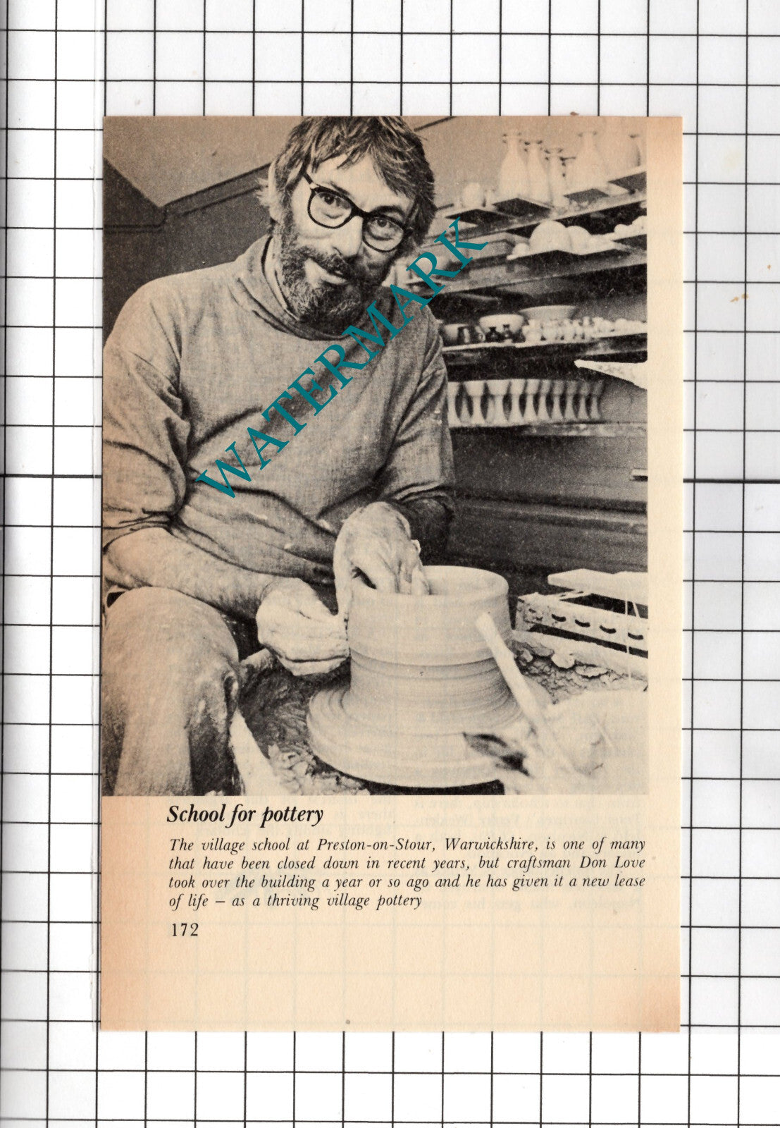 Don Love Preston-on-Stour Warwickshire Pottery Potter - 1978 Clipping