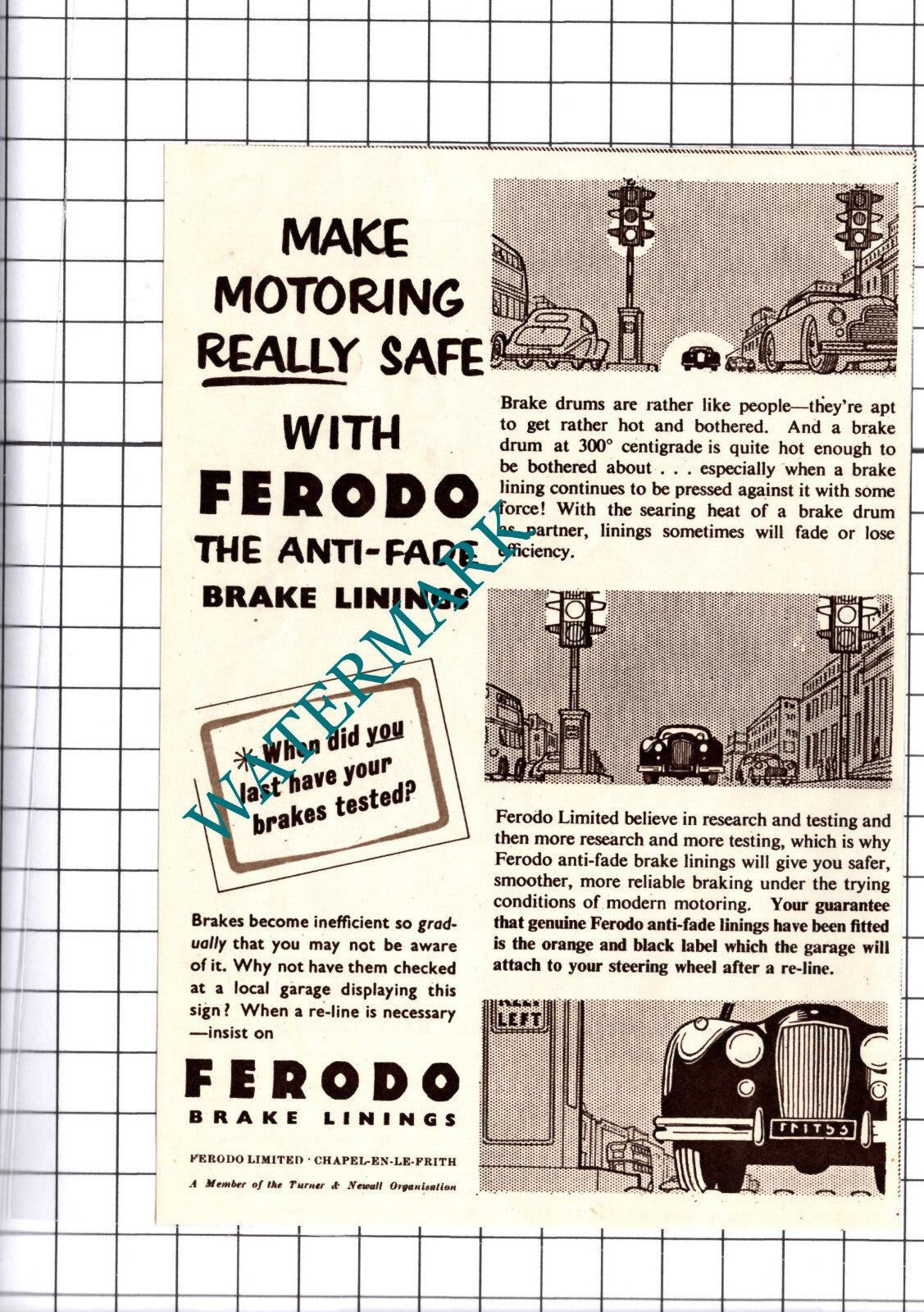Ferodo Brake Linings Ferodo Ltd Chapel-en-le-Frith Advert - 1953 Small Cutting