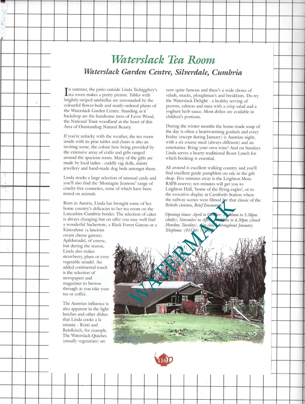 Low Sizergh Barn Cumbria / Waterslack Tea Room Silverdale Cumbria c.2000 Advert
