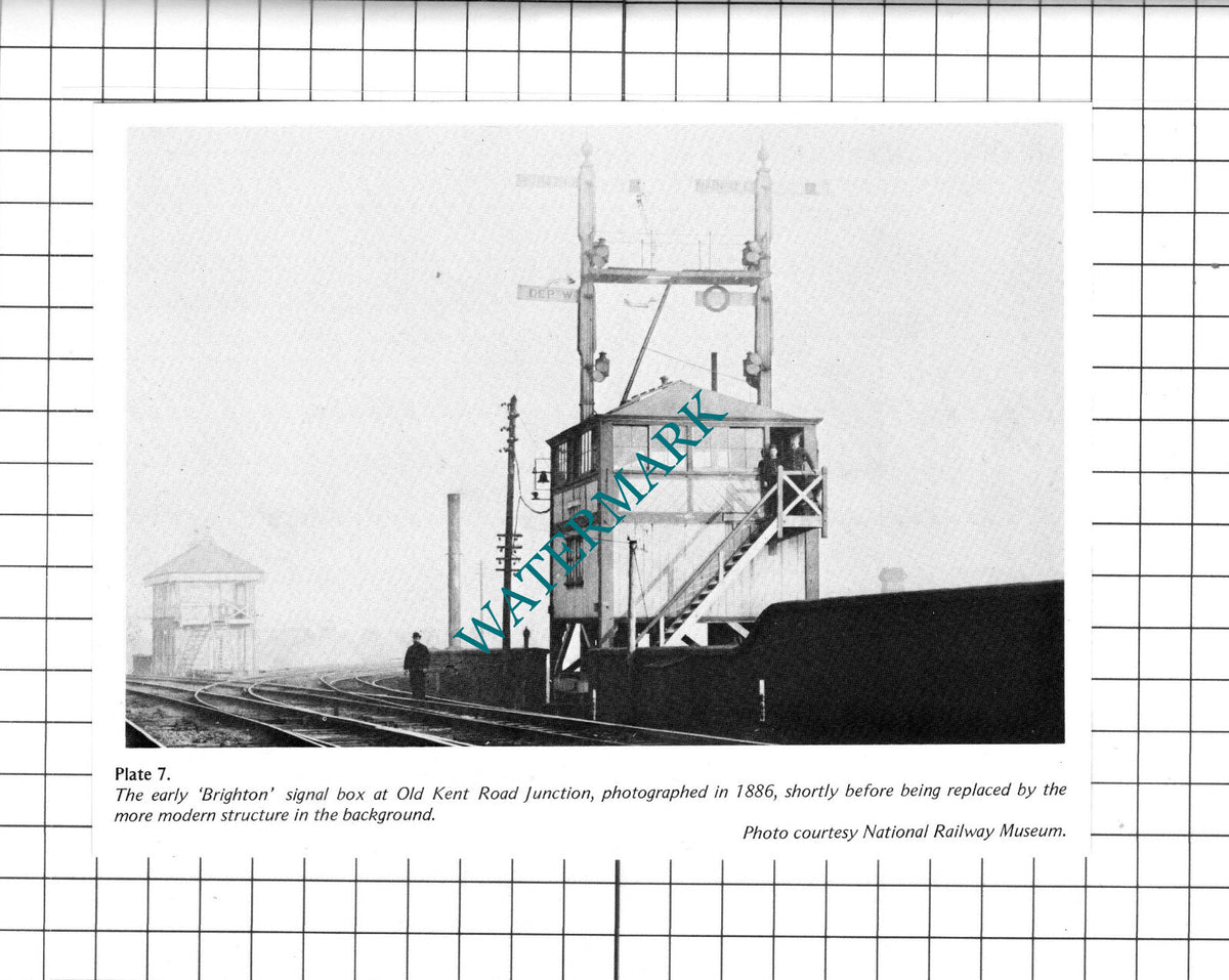 Old Kent Road Junction Brighton Railway Signal Box - 1970's Clipping / Print