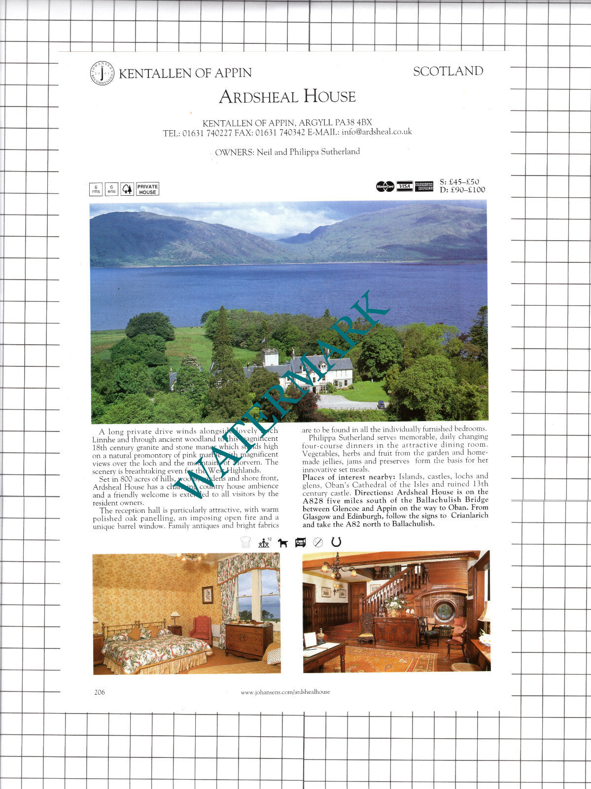 Ardvourlie Castle Isle Of Harris Ardsheal House Kentallen Advert- c.2001 Cutting