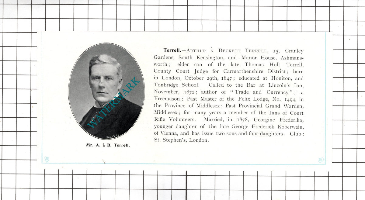 Frederick Stroud Durham House Southfields Arthur A Beckett Terrell 1905 Clipping