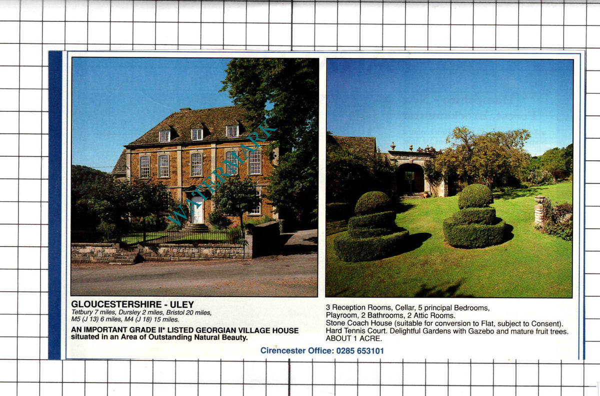Uley Gloucestershire House Sale Advert - c.1991 Cutting / Print