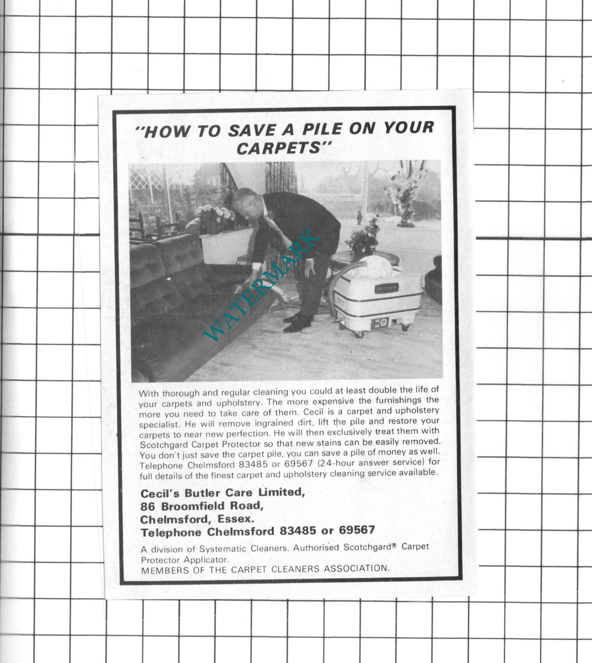 Cecil's Butler Care Ltd Chelmsford Essex Advert - 1978 Clipping