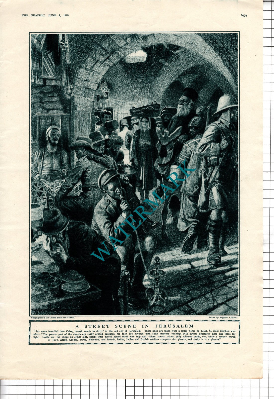 Reginald Cleaver A Street Scene In Jerusalem Lt G Noel Hughes - 1918 News Page