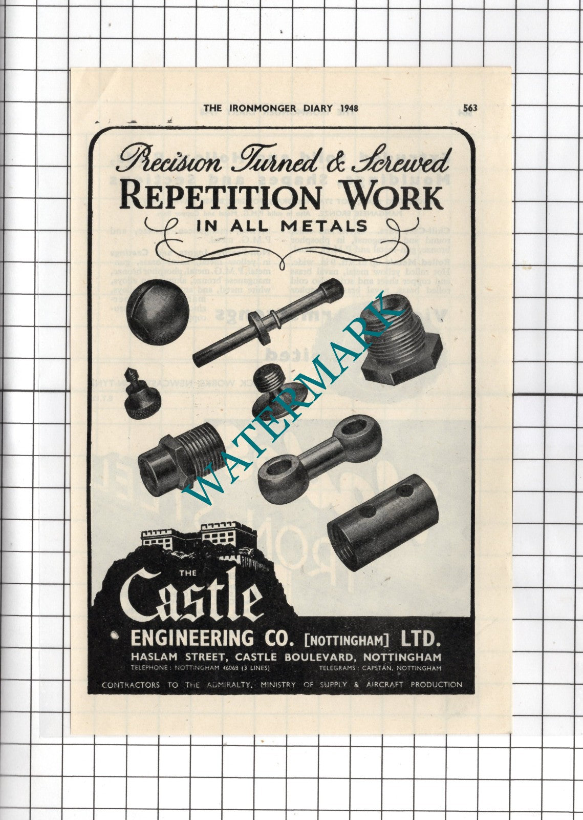 The Castle Engineering Co Nottingham Ltd - 1948 Advert