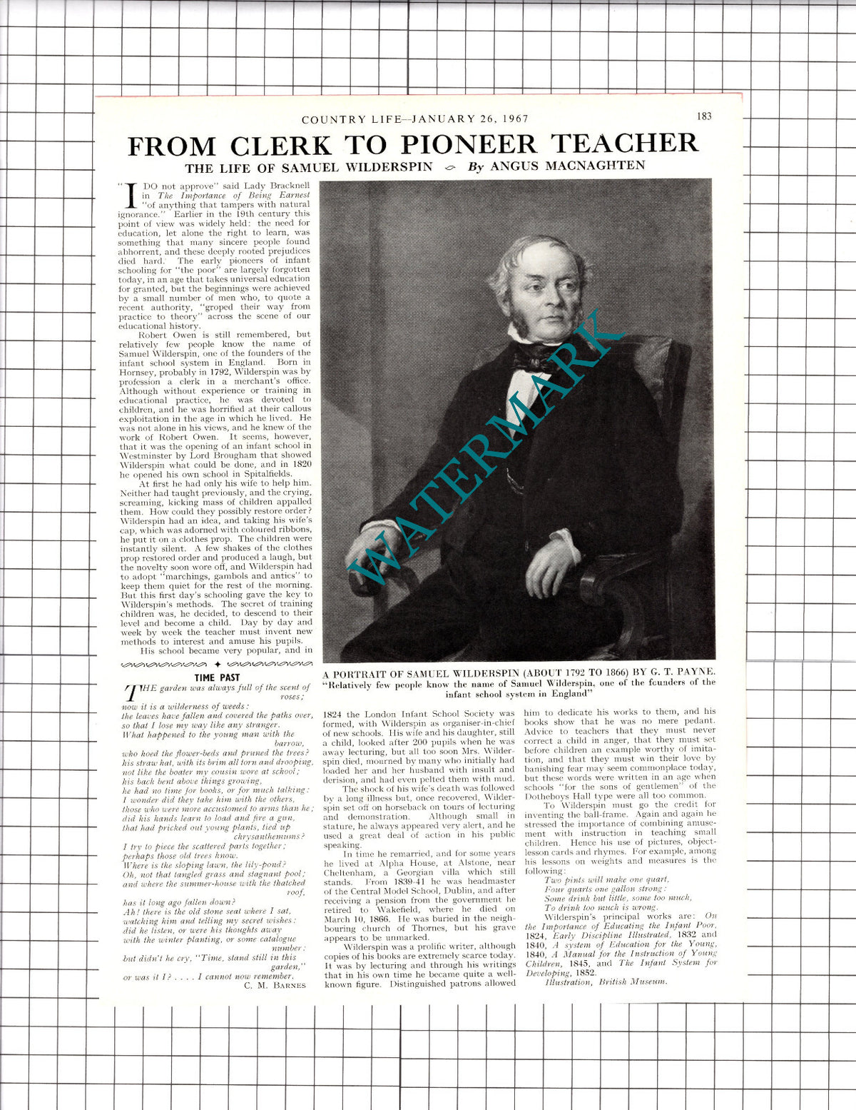 Samuel Wilderspin - 1967 Article