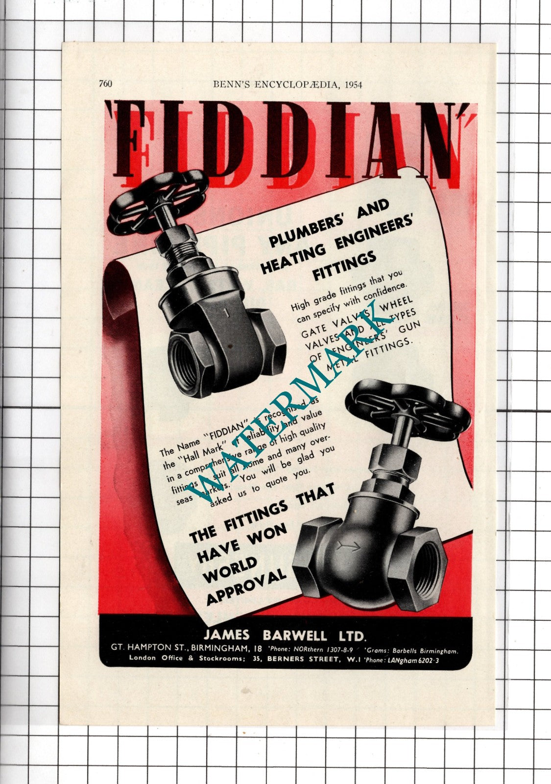 Walter Slingsby and Co Ltd Keighley / James Barwell Ltd Birmingham - 1954 Advert