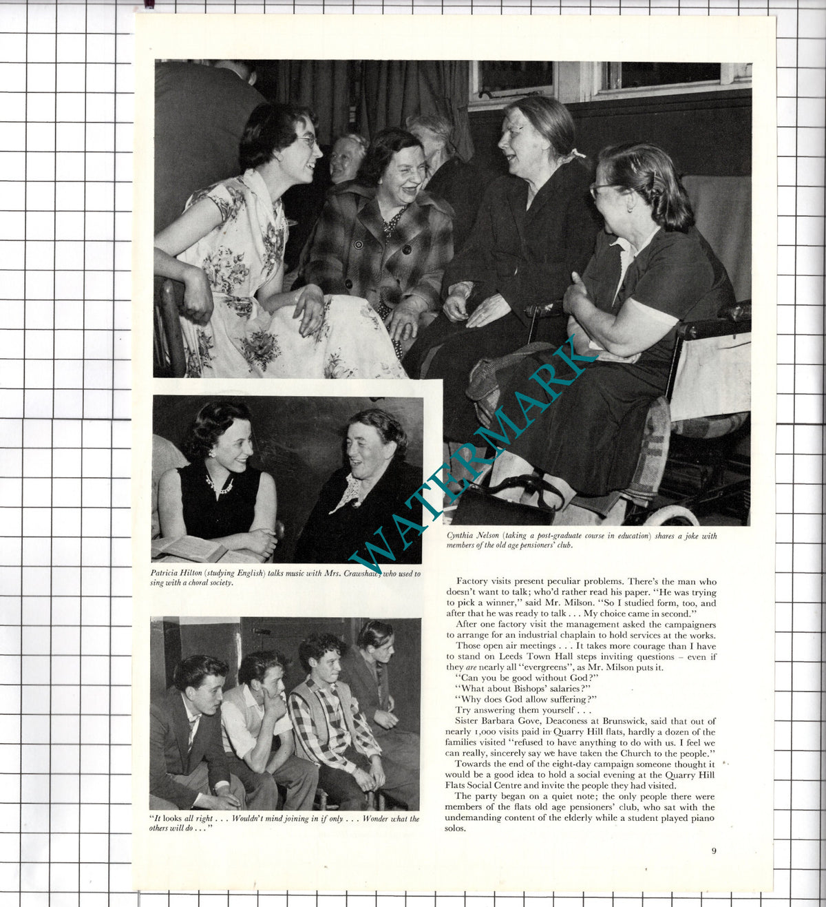 Rev Fred Milson Leeds University Chaplain Quarry Hill Flats Leeds - 1956 Article
