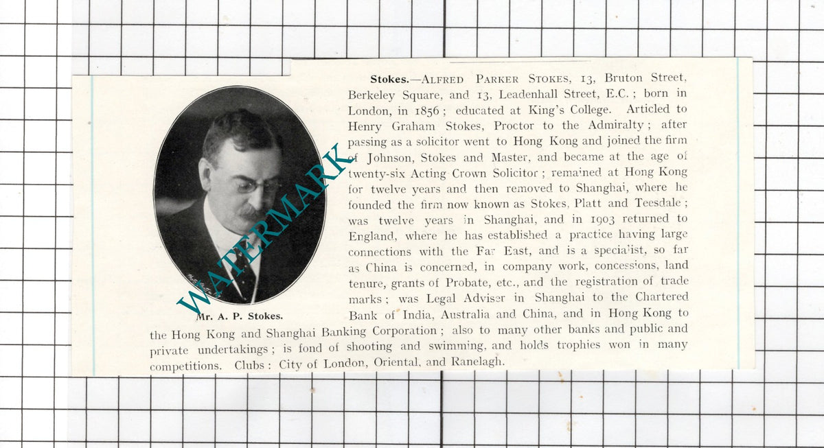 Alfred Parker Stokes Platt and Teesdale - c.1905 Clipping