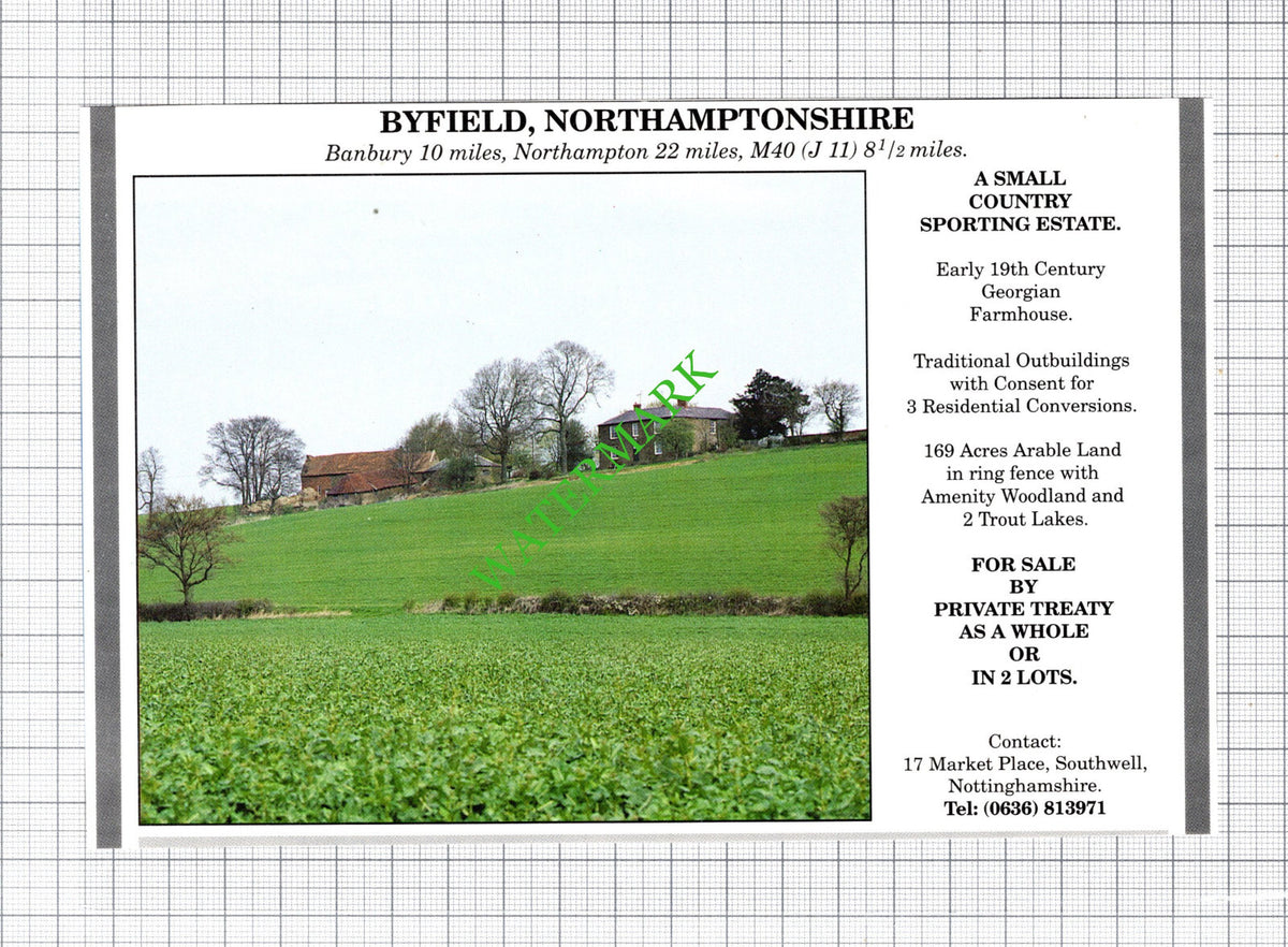 Byfield Northamptonshire House Sale Advert - 1991 Cutting