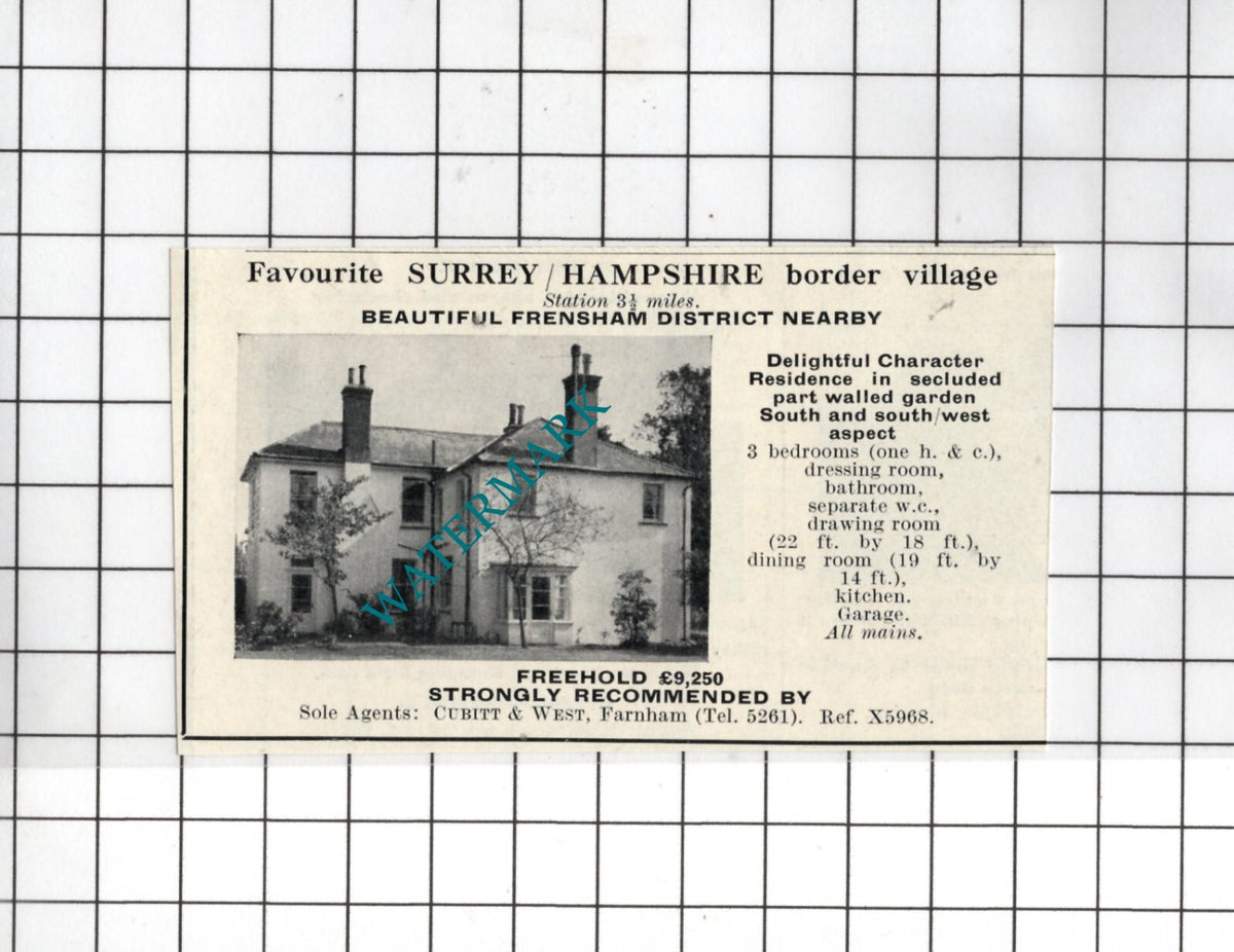Frensham Surrey - 1969 SMALL House Sale Advert
