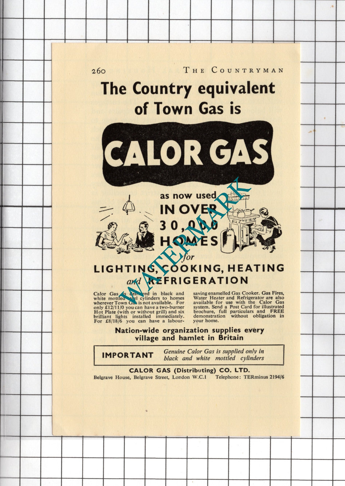 Calor Gas - 1938 Small Advert
