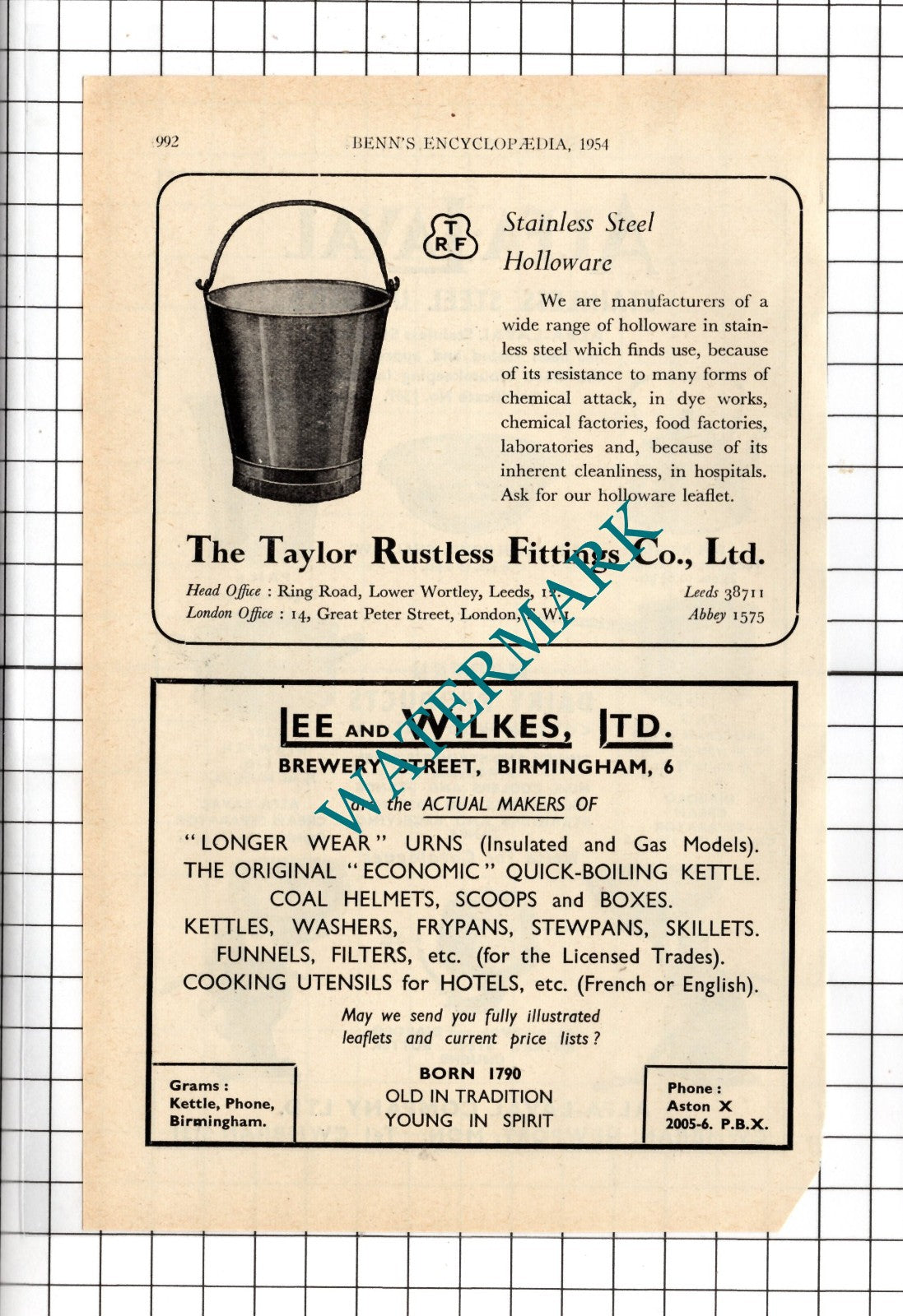 Alfa-Laval Company Cwmbran Newport Lee and Wilkes Ltd Birmingham - 1954 Advert