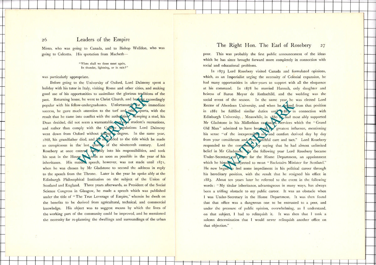 Archibald Philip Primrose The Earl Of Rosebery - c.1920 Article / Print