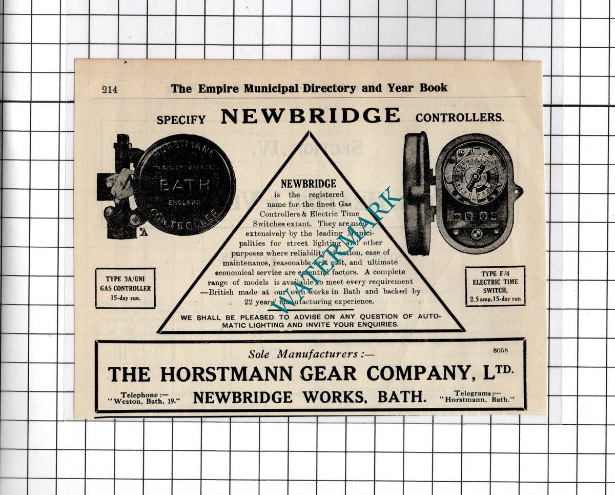 The Horstmann Gear Company Ltd Newbridge Works Bath - 1927 Small Advert