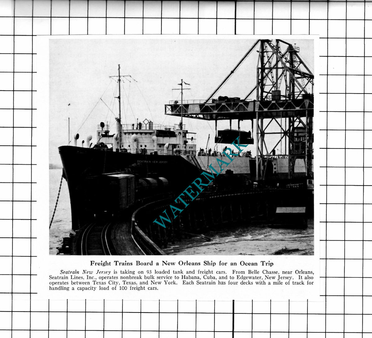Seatrain New Jersey Ship Belle Chasse Seatrain Lines - 1947 Clipping