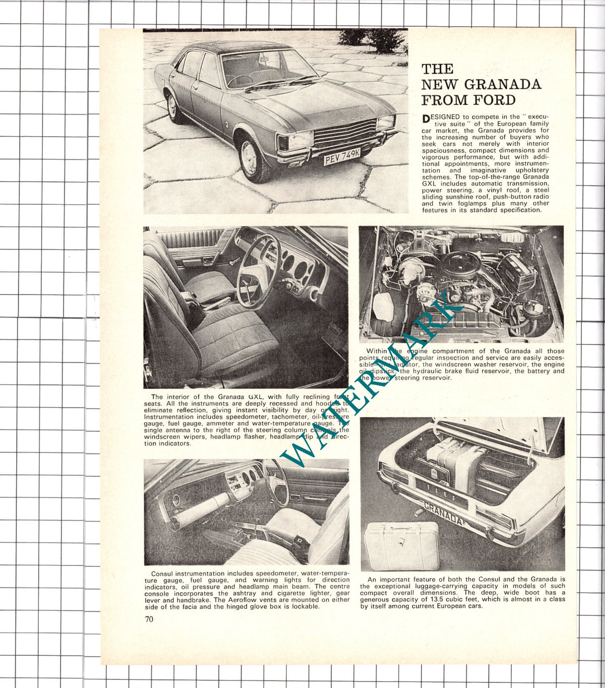 The Ford Granada Car - 1972 Clipping / Print