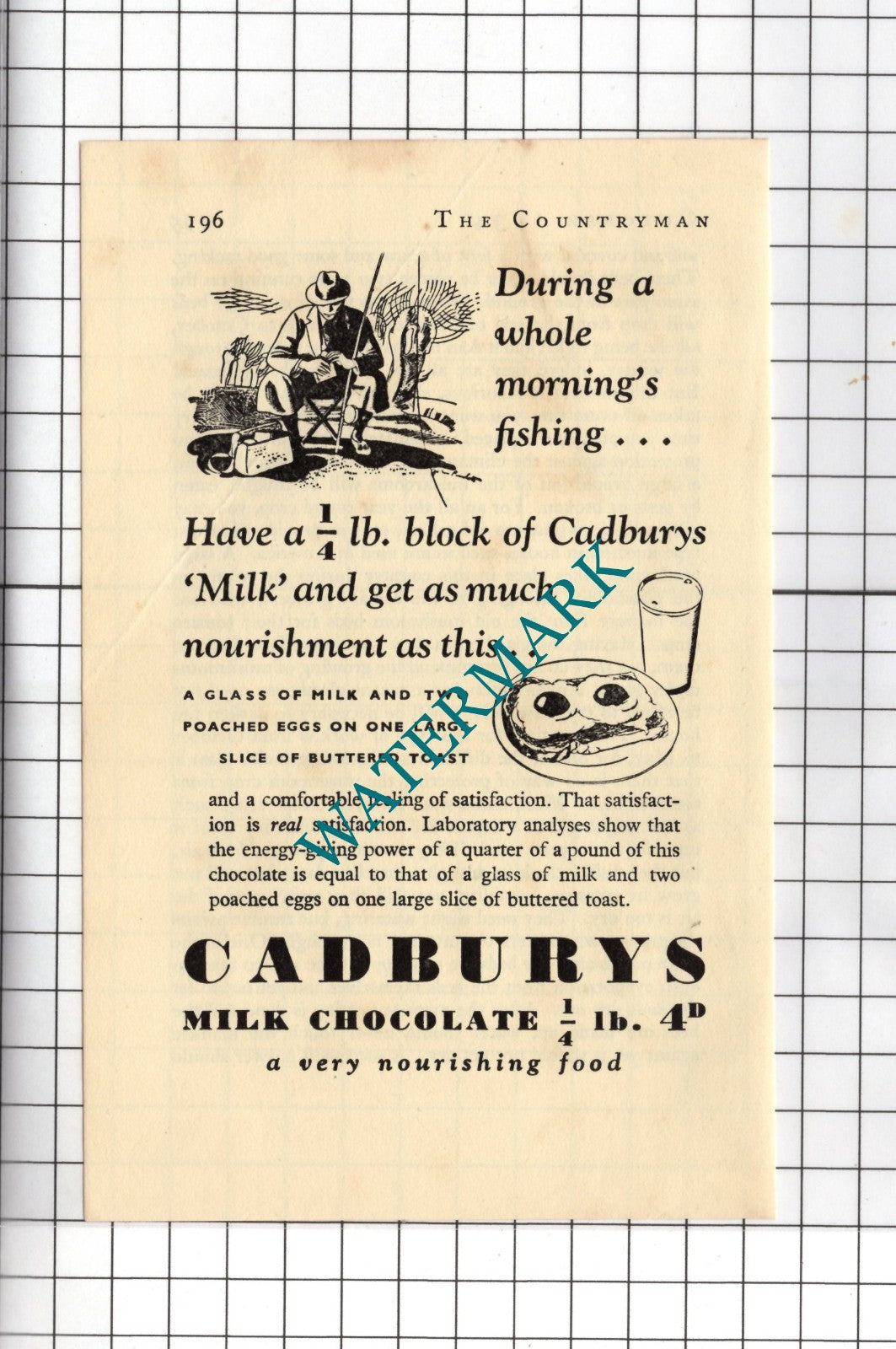 Cadburys Milk Chocolate Advert - 1934 Small Advert