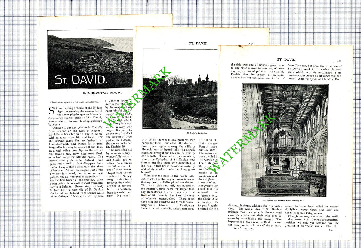 St David St David's Cathedral E Hermitage Day - 1906 Article