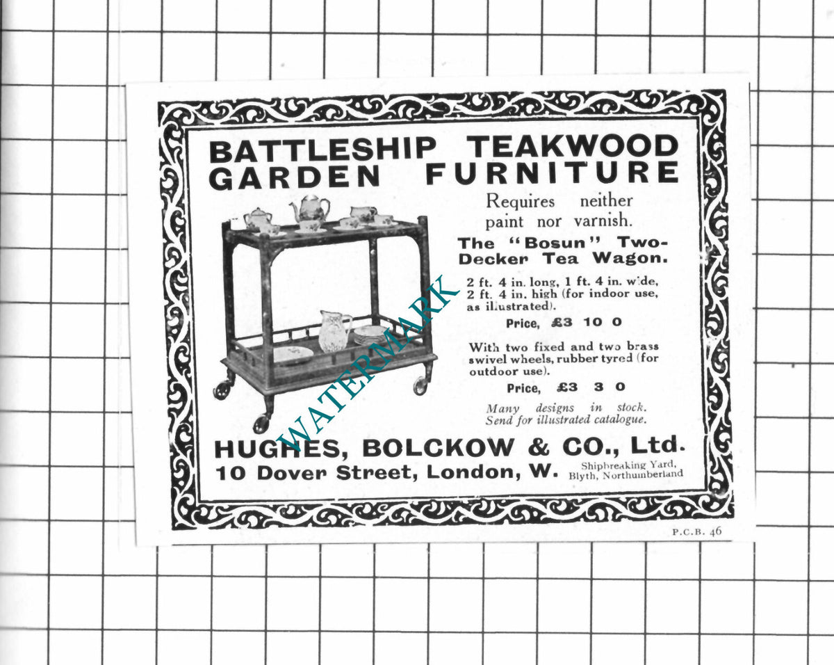 Hughes Bolckow & Co Ltd London Advert - 1914 Small Clipping