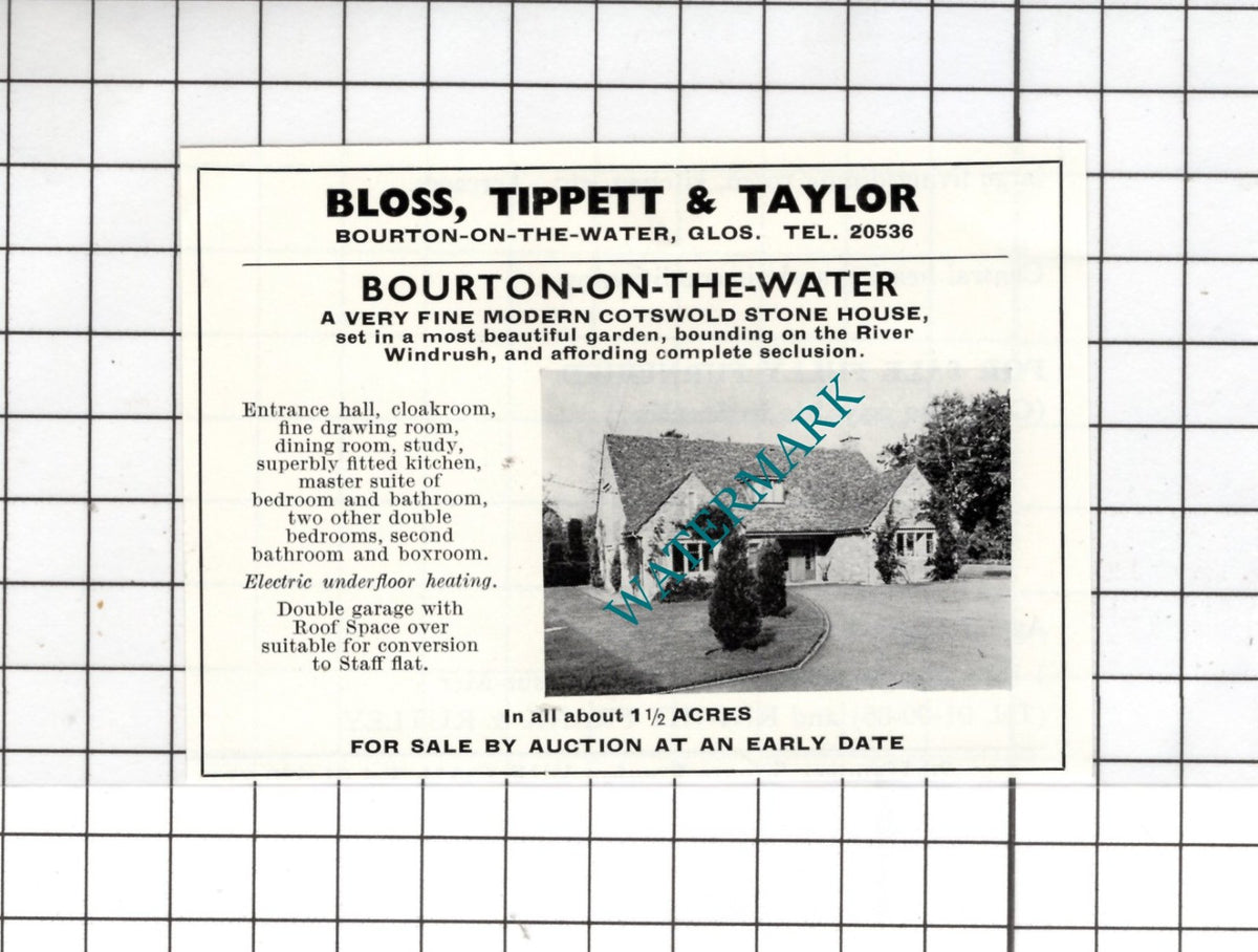 Bourton-on-the-Water Small House Sale Advert - 1972