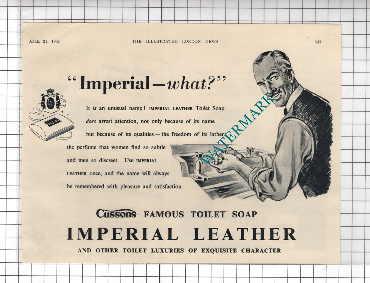 Cussons Imperial Leather Advert - 1951 Clipping