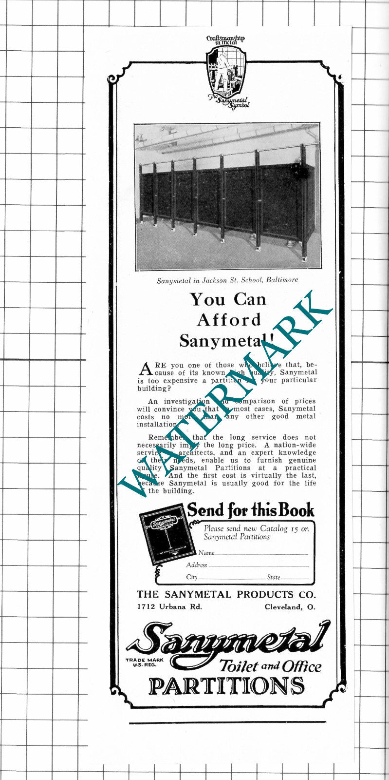 Jackson Street School Baltimore Sanymetal Products Co Ltd - 1926 Advert