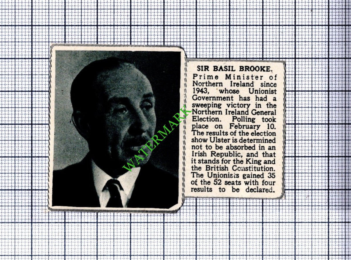 Sir Basil Brooke - 1949 SMALL Cutting