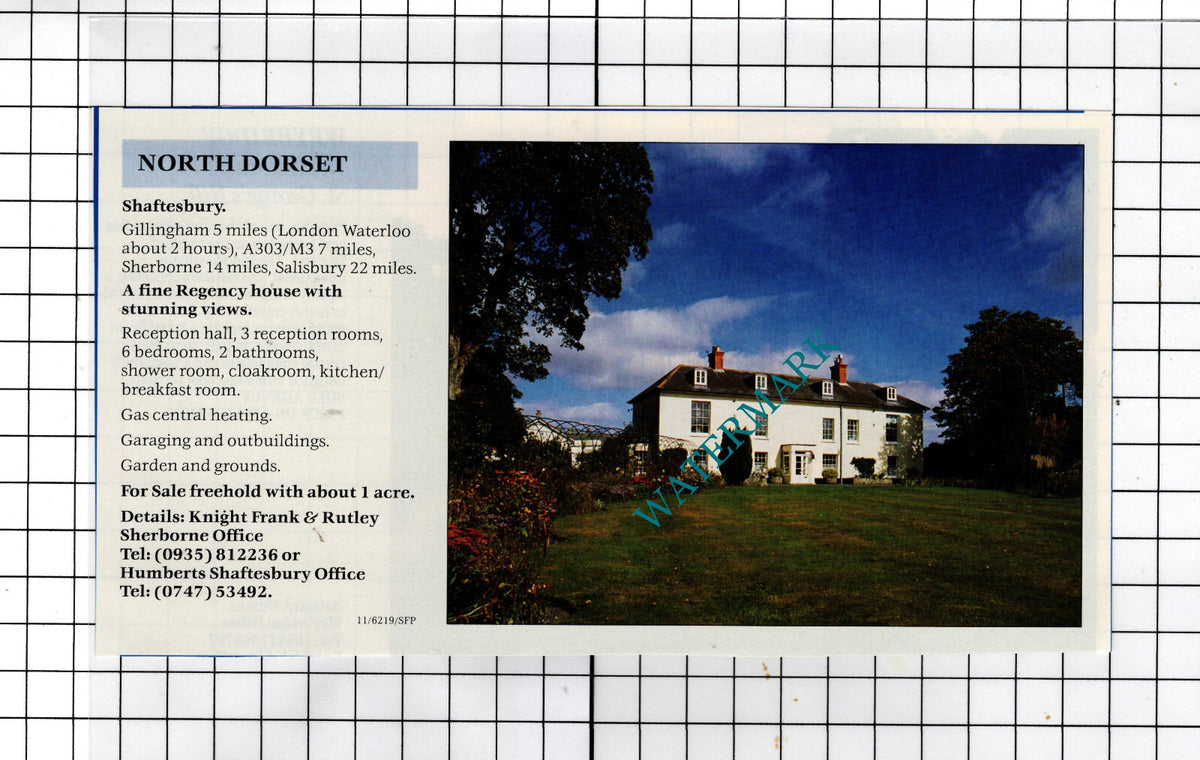 Shaftesbury Dorset House Sale Advert - 1990 Cutting