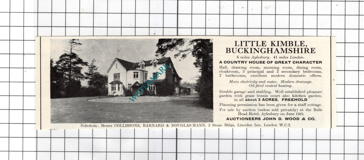 Little Kimble Buckinghamshire - House Sale Advert - 1967