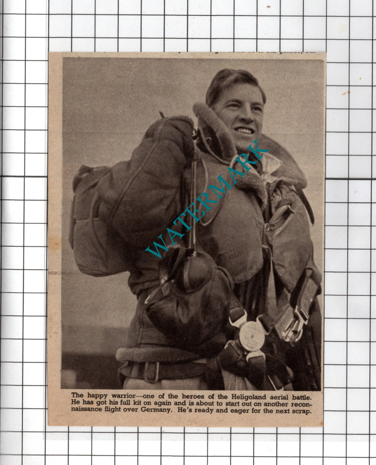 Heligoland Aerial Battle Airman World War Two WW2 - 1940 Small Clipping