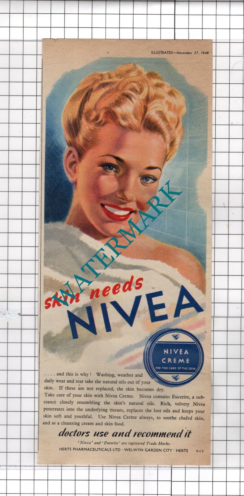 Nivea Creme VINTAGE ADVERT - 1948 ADVERT