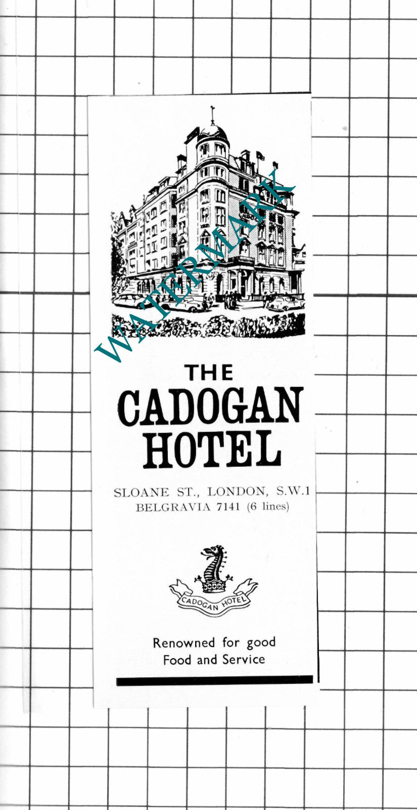 The Cadogan Hotel Sloane Street London Small Advert - 1967 Clipping