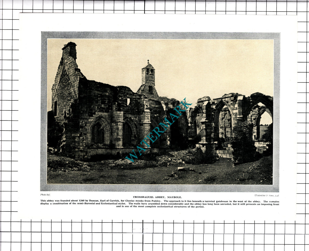 Crossraguel Abbey Maybole - c.1930's Clipping / Print