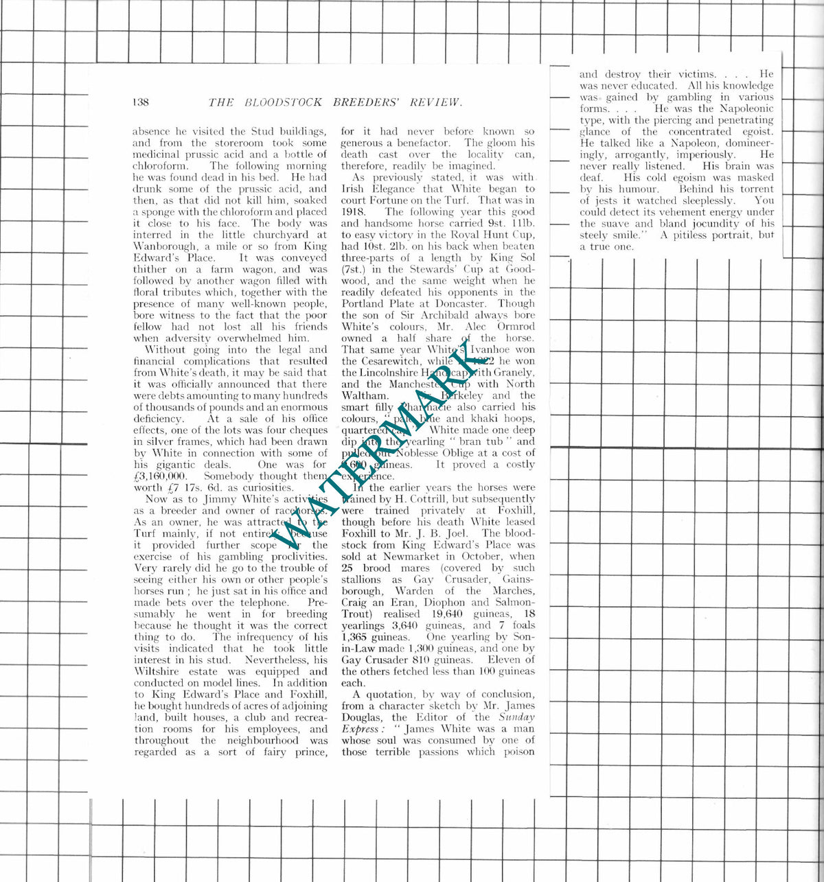 Mr James White Jimmy White Financier Rochdale England - 1927 3-Part Cutting