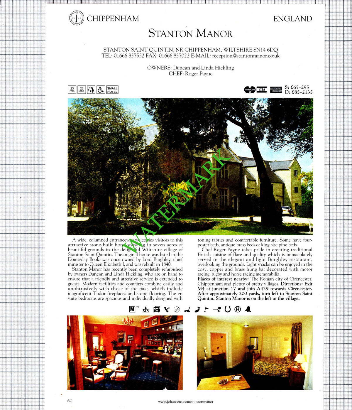 Crouchers Bottom Hotel Chichester / Stanton Manor Chippenham -2001 Cutting