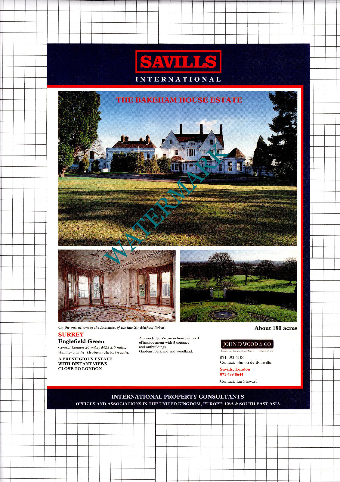 Englefield Green Surrey Sir Michael Sobell Sale Advert - 1994 Clipping / Print