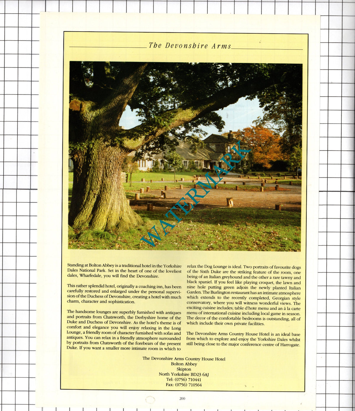 The Devonshire Arms Bolton Abbey Skipton North Yorkshire Advert - 1995 Cutting