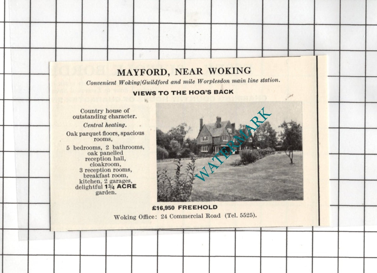 Mayford Surrey SMALL House Sale Advert- 1967