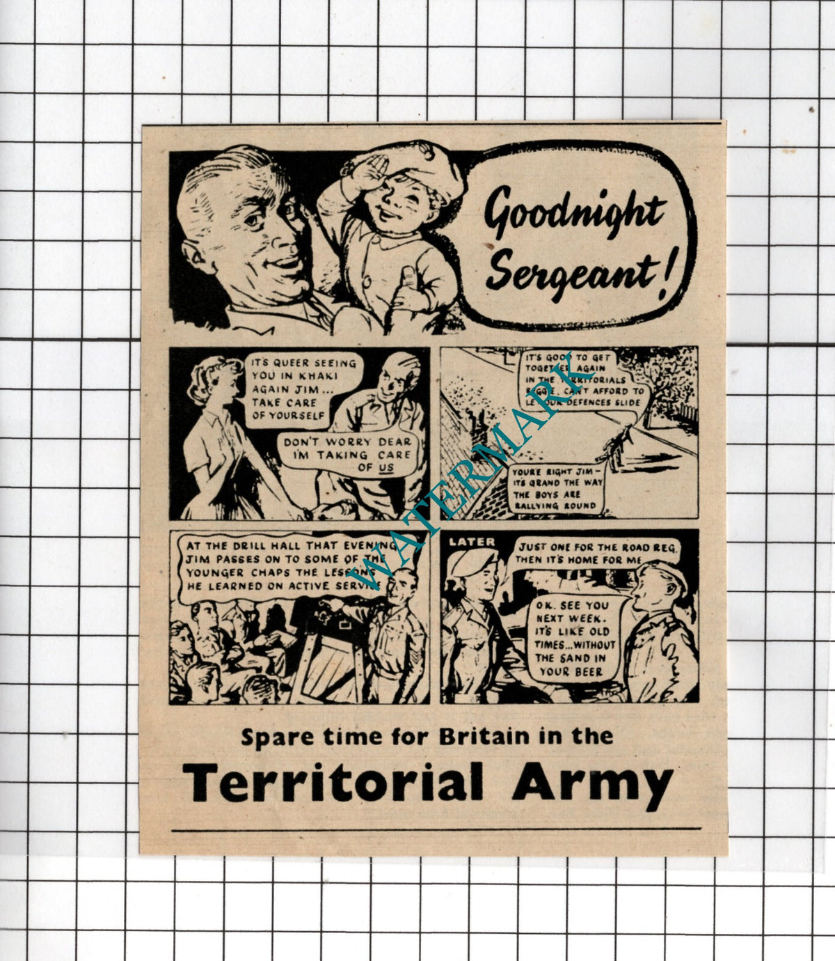 Territorial Army - 1950 Small Advert