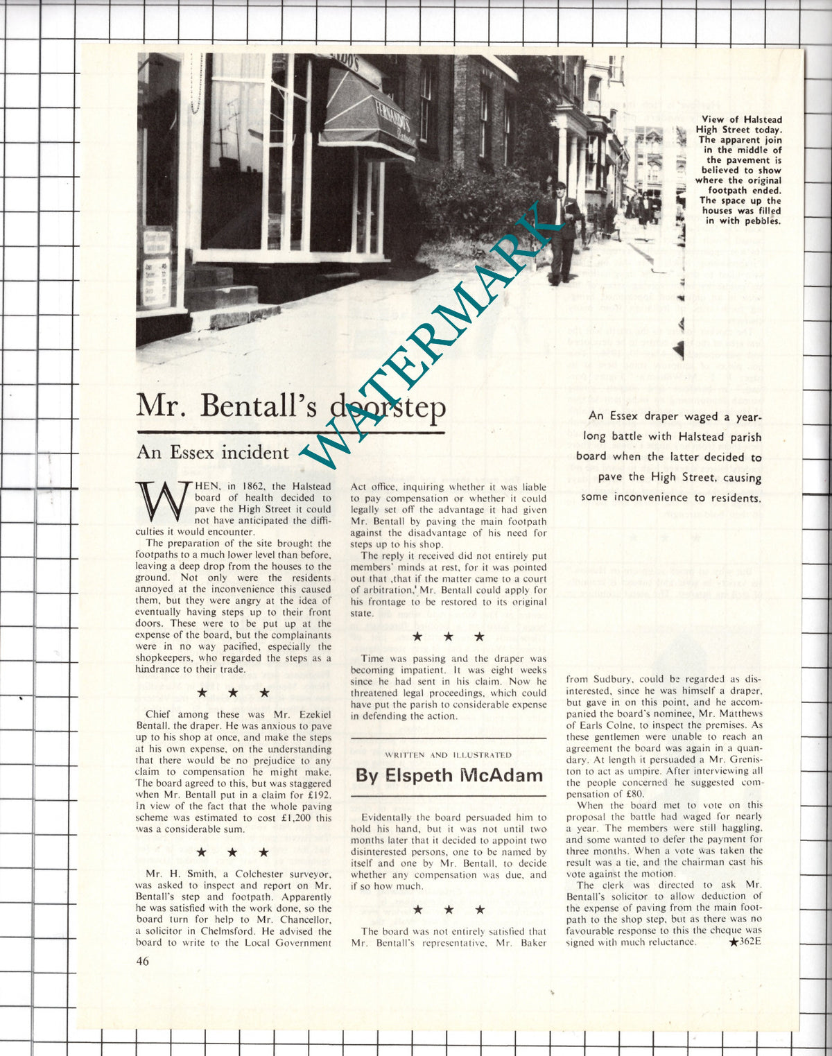 Halstead Essex Mr Ezekiel Bentall Draper - 1972 Article