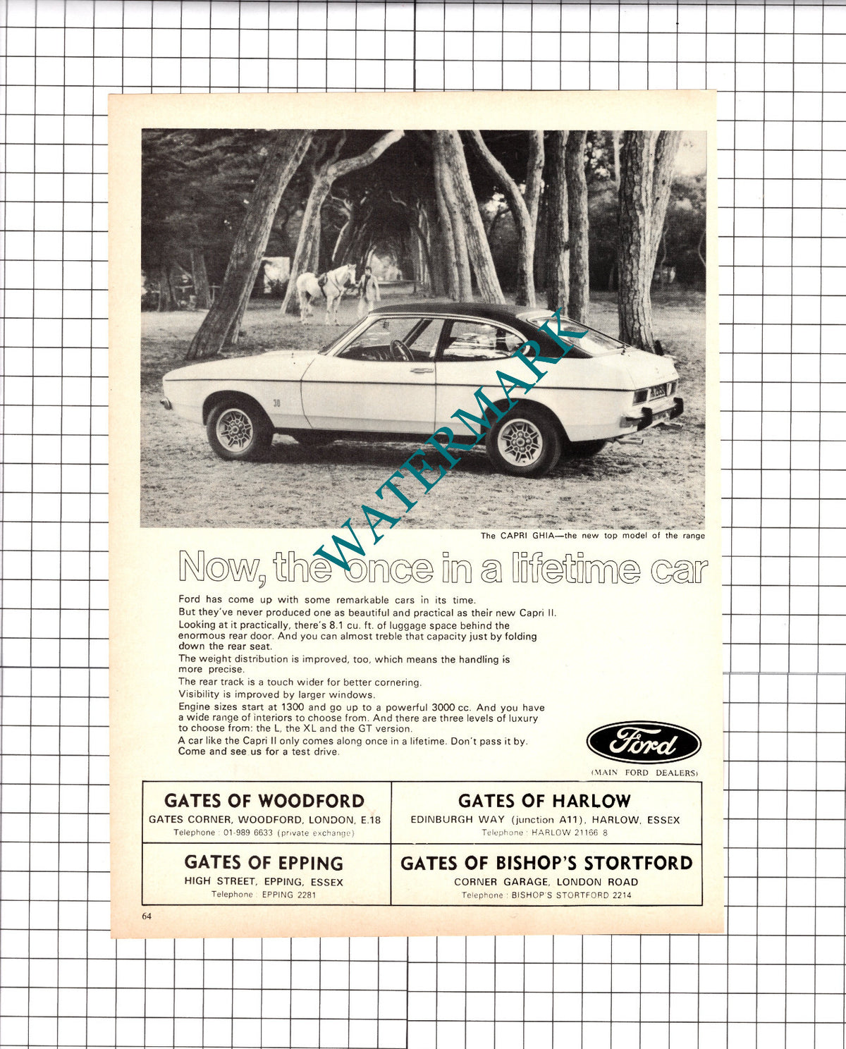 Ford Capri Ghia ADVERT - 1975 Clipping / Print