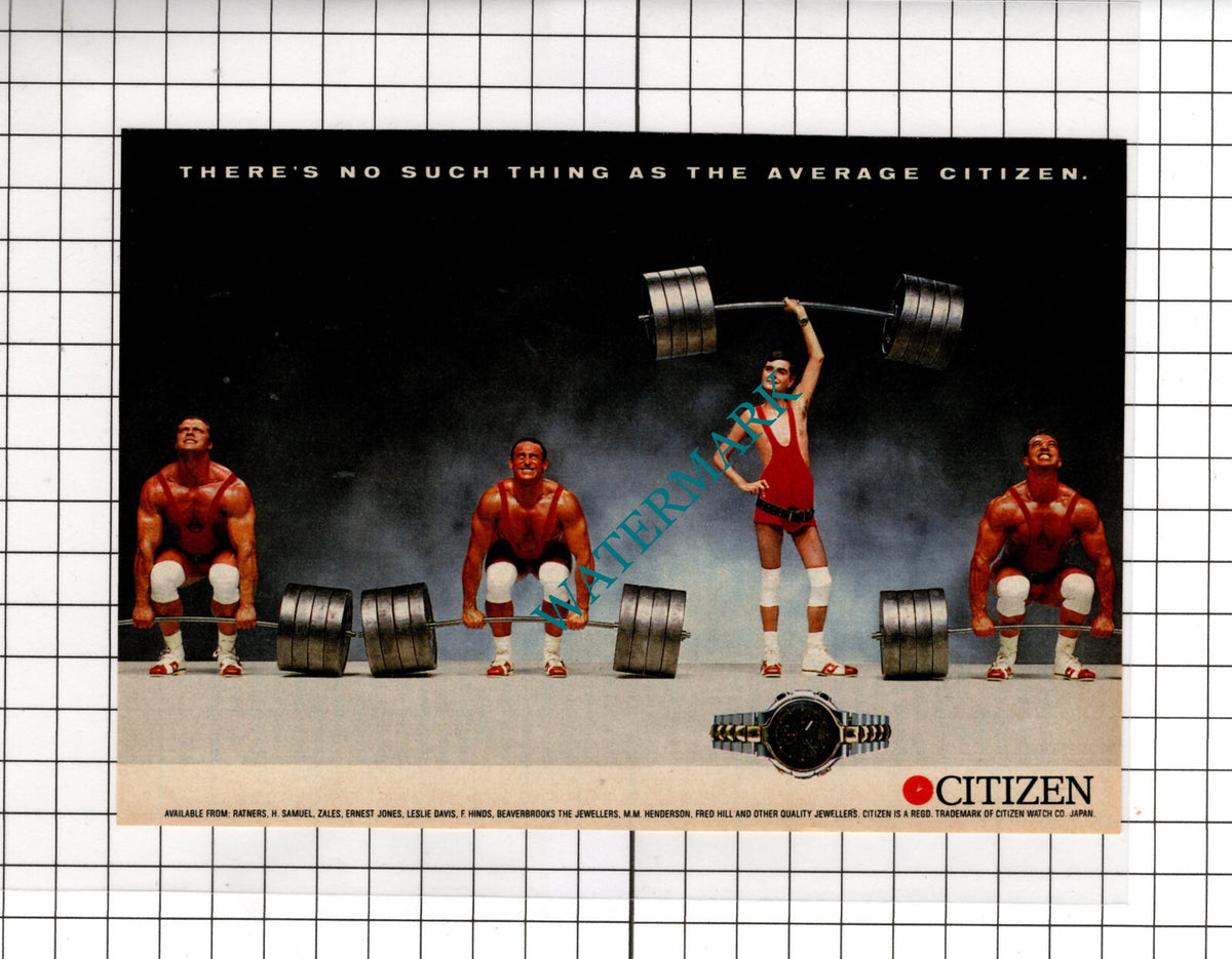 Citizen Watch Small ADVERT Strongman - 1988 Cutting
